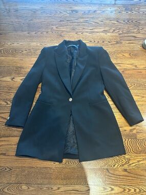 Zara Black Single-Button Tailored Blazer